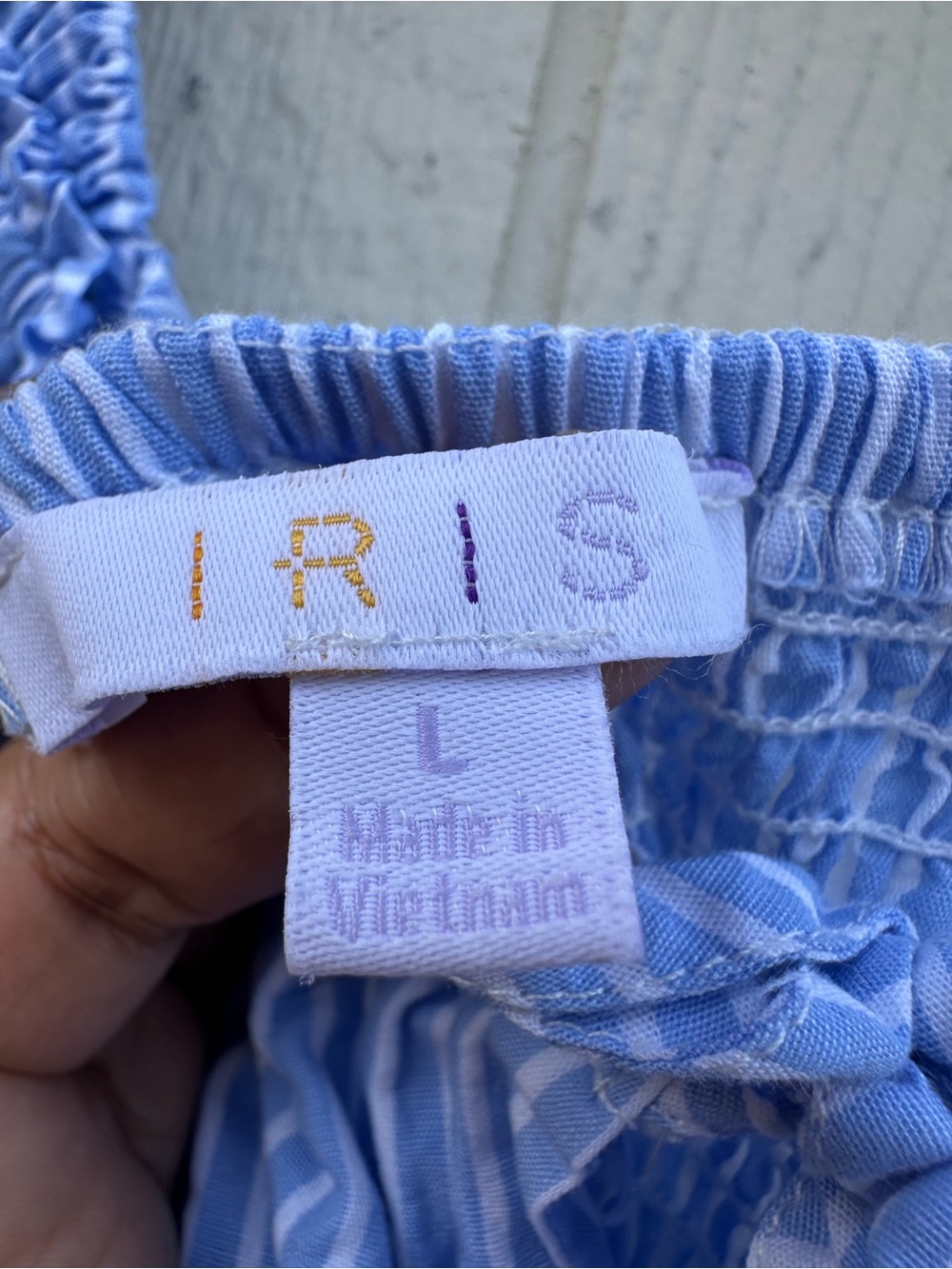 iris Blue and White Striped Tie-Front Mini Dress - Picture 6 of 6